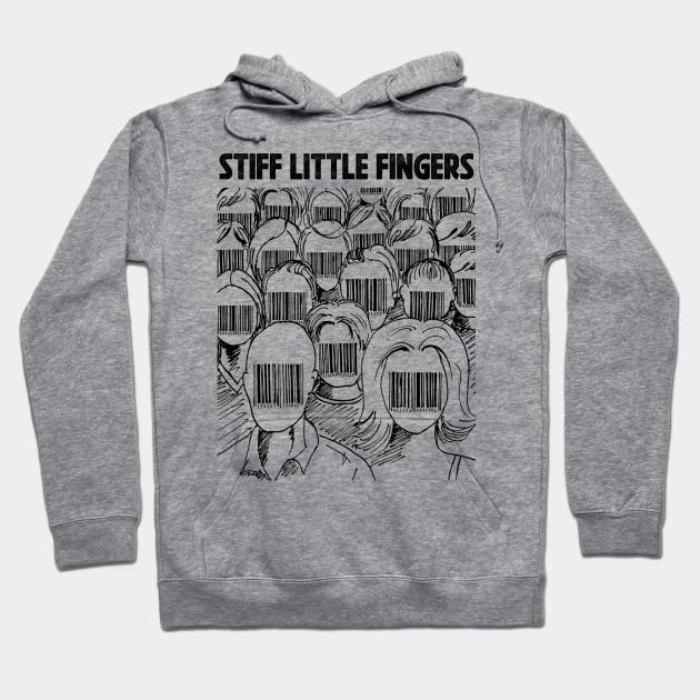 Barcode face Stiff Little Fingers Hoodie by adima